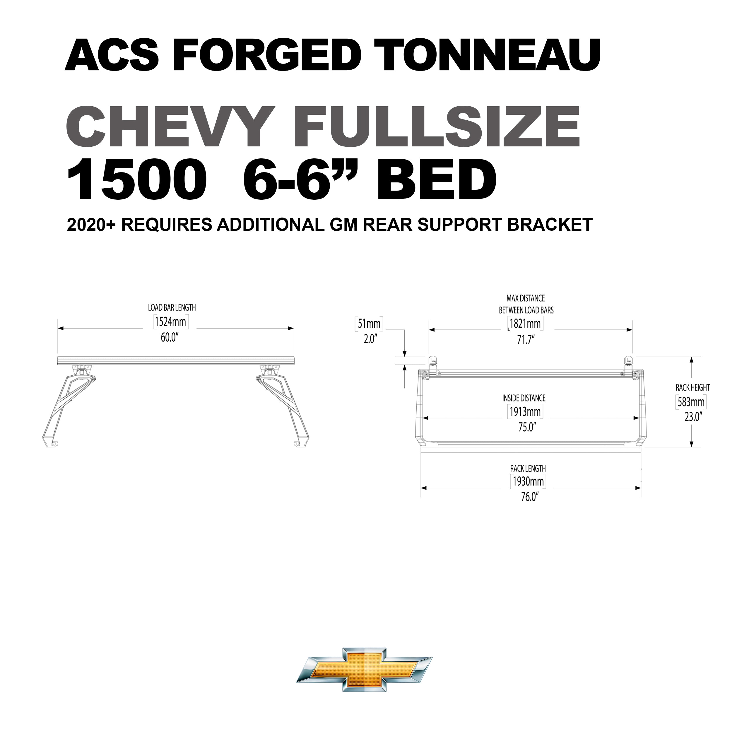 Leitner Designs ACS Forged Tonneau | 88-22 Chevrolet Silverado 1500 6'6" Bed Bed Rack Kit - Leitner Canada