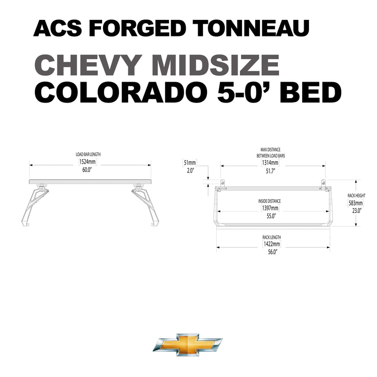 Leitner Designs ACS Forged Tonneau | 15-22 Chevrolet Colorado 5'0