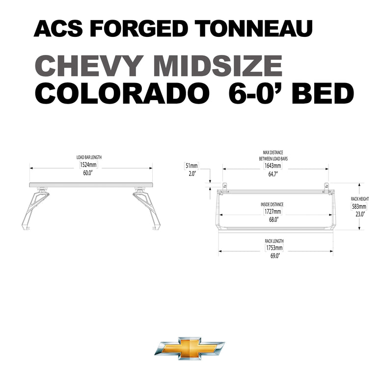 Leitner Designs ACS Forged Tonneau | 15-22 Chevrolet Colorado 6'0