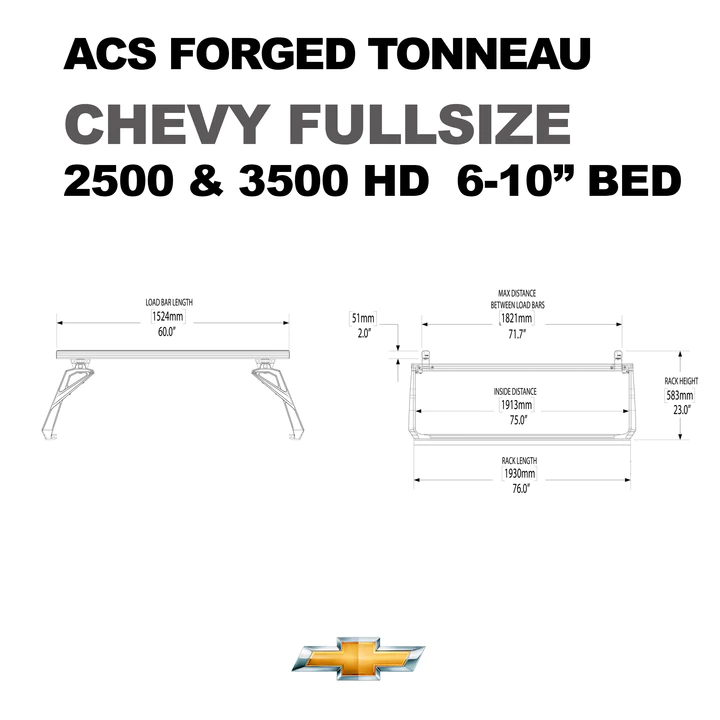 Leitner Designs ACS Forged Tonneau | 20-22 Chevrolet Silverado 2500-3500 6'9