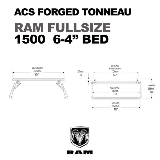 Leitner Designs ACS Forged Tonneau | 09-22 Dodge RAM 1500 6'4
