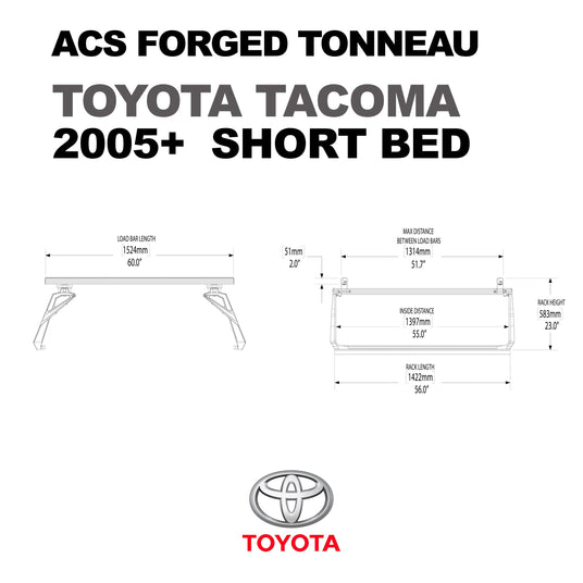 Leitner Designs ACS Forged Tonneau | 05-22 Toyota Tacoma Short Bed Bed Rack Kit - Leitner Canada